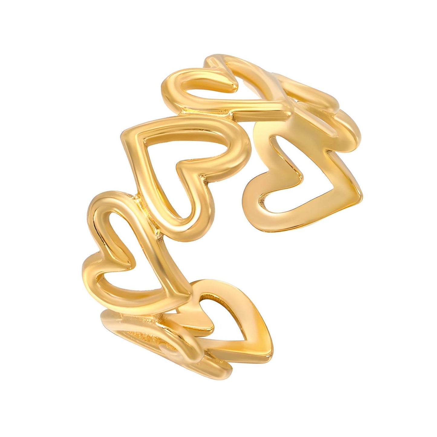 18K Gold Plated "Hearts" Ring