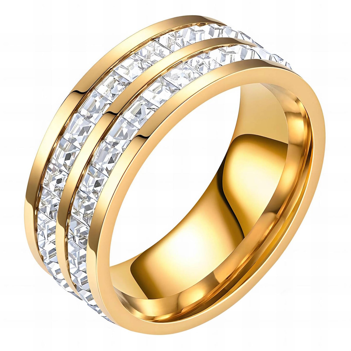 18K Gold Plated "Eternal Sparkle" Double Ring